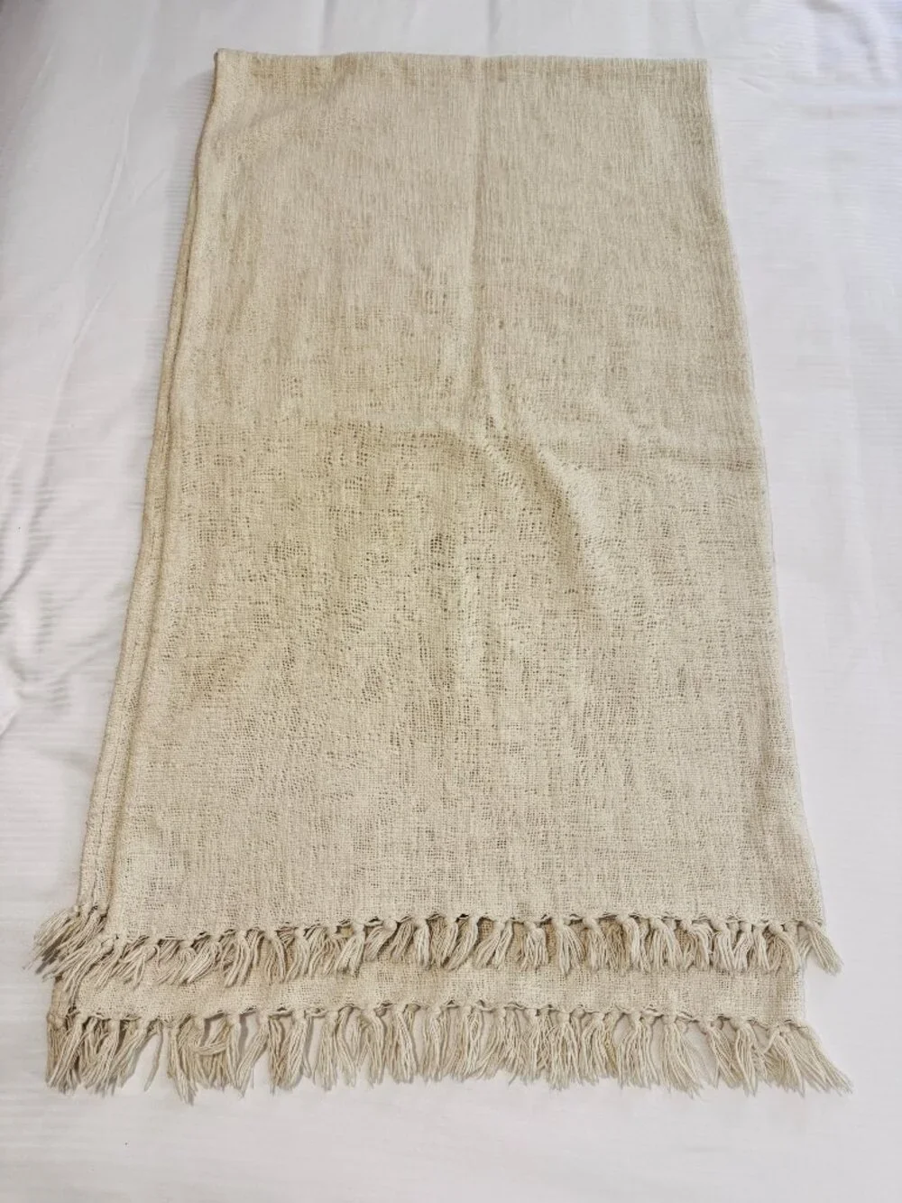 Premium Indian Handwoven Organic Cotton Blanket for Yoga & Meditation 84 x 54 In